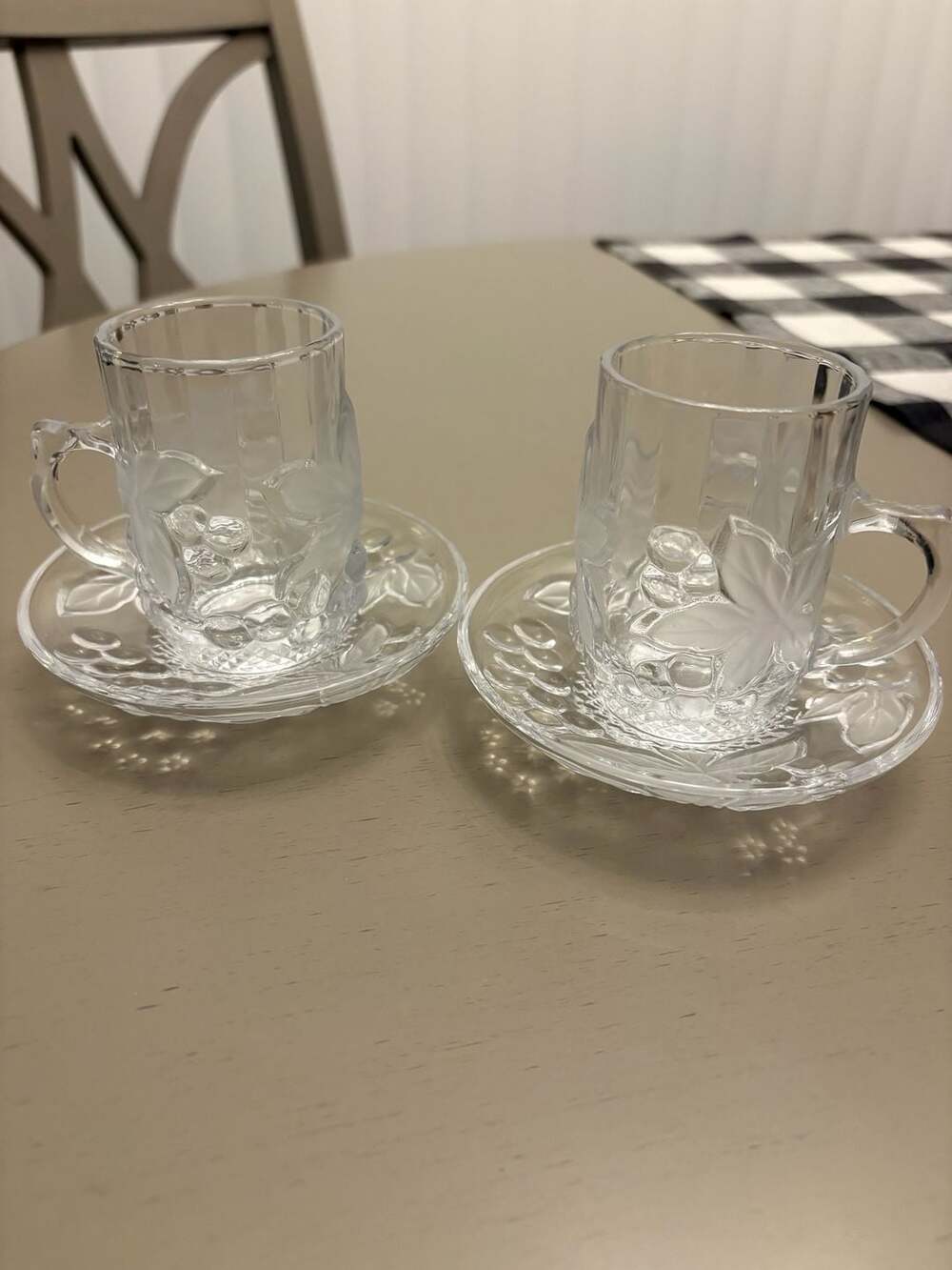 Studio Nova Winter Rose Frosted Embossed Flora Demitasse Cup and Saucer Set